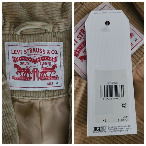 NWT|Levi's Oversized Autumn Brown Corduroy Blazer Jacket, XS - Picture 13 of 13